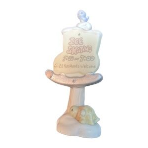 Precious Moments, Sugar Town Ice Skating Sign Figurine